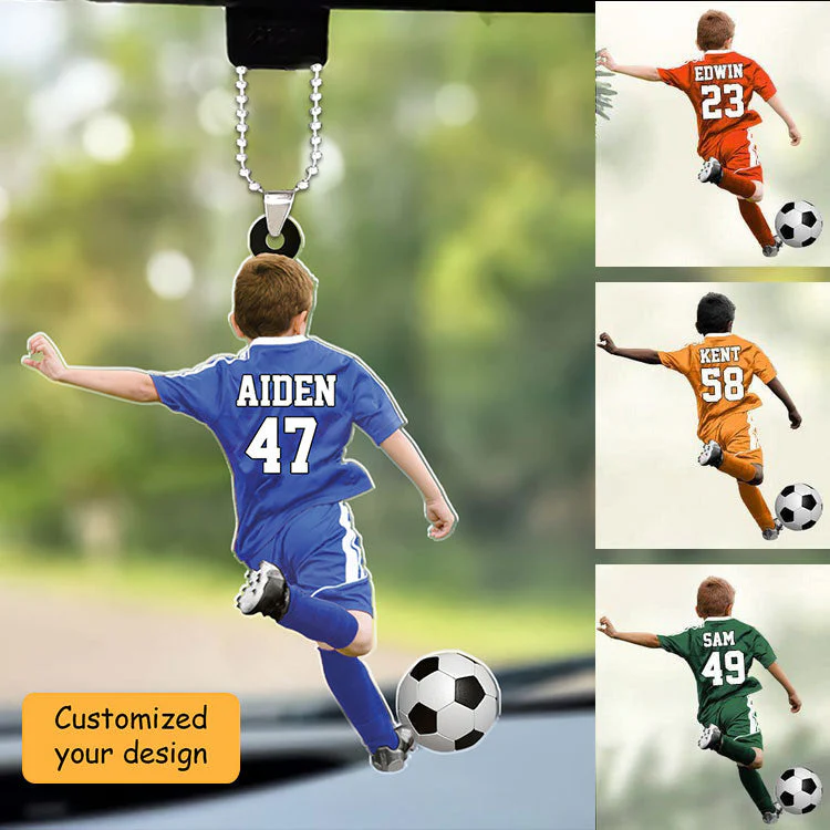 Personalized Soccer Boy Christmas Car Ornament, Gift For Soccer Lovers, Christmas Gifts - Image 2
