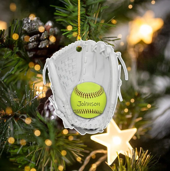 Personalized Softball Acrylic Ornament For Softball Players Christmas Gift - Image 3