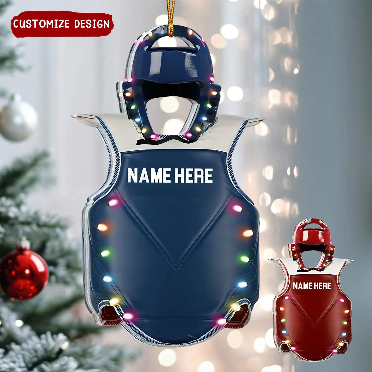 Personalized Taekwondo Sparring Gear Flat Acrylic Ornament, Meaningful Ornament Gift For Son, Daughter, Taekwondo Lovers - Image 2