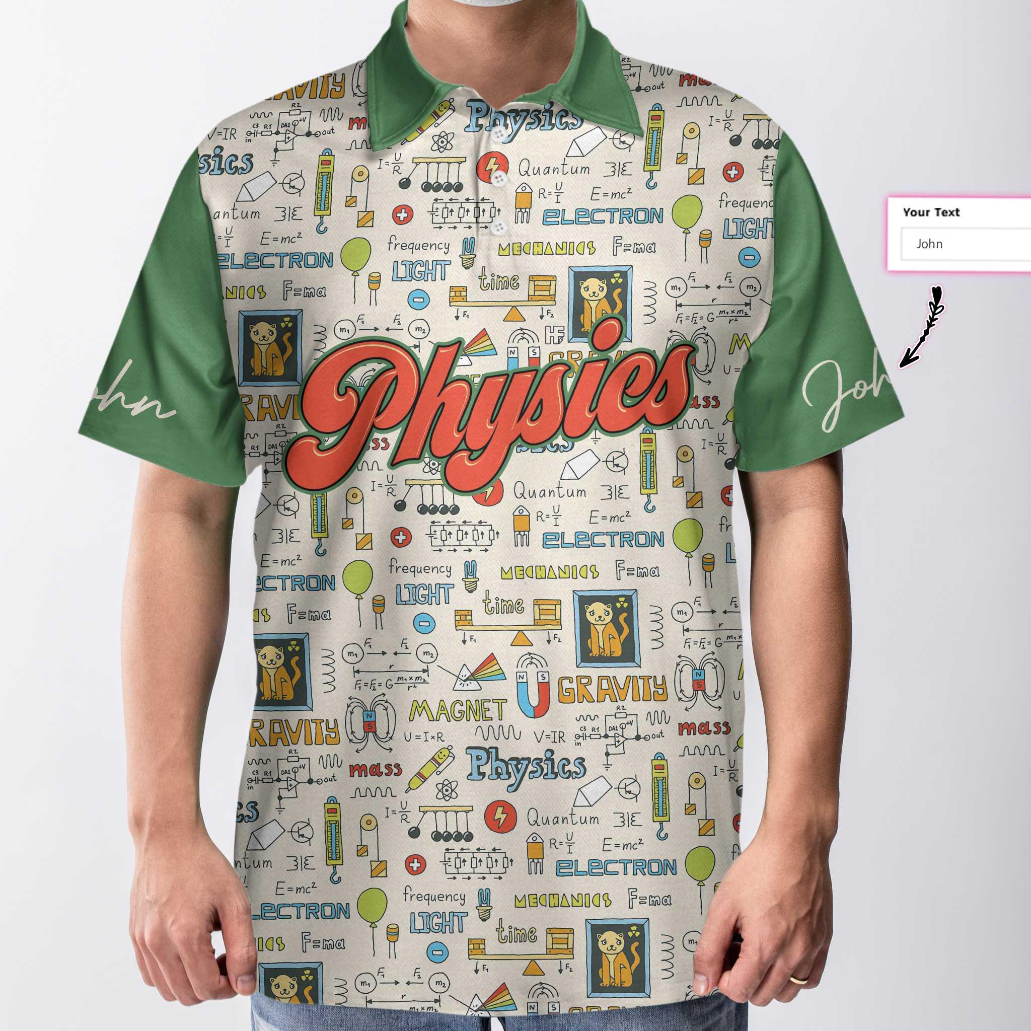 Physics Teacher Custom Men Polo Shirt, I Am A Physics Teacher Custom Polo Shirt, Personalized Gift For Physics Teacher - Image 2