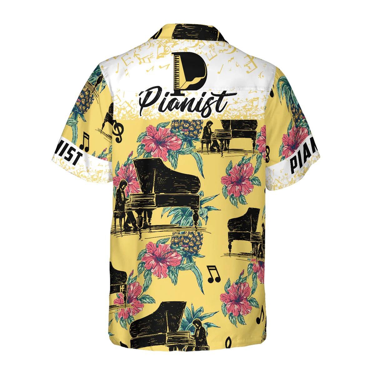 Piano Hawaiian Shirt Custom, Pianist Pineapple Seamless Pattern Hawaiian Shirt, Pineapple Aloha Hawaiian Shirt - Gift For Men, Women, Friend, Family - Image 3