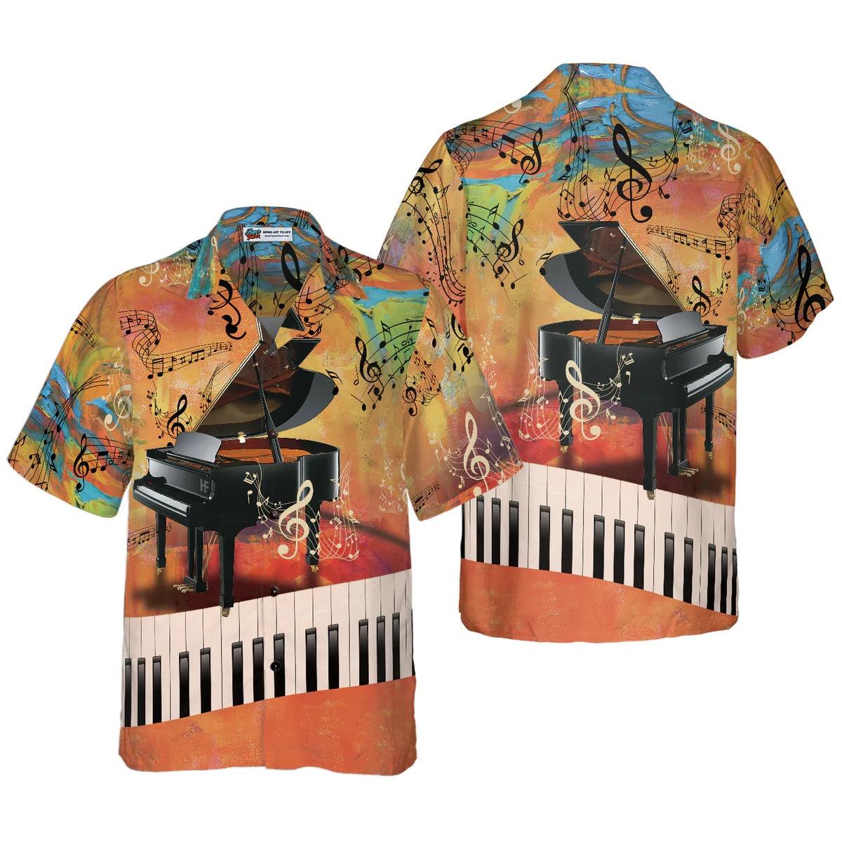 Piano Hawaiian Shirt, Let The Piano Guide You To The World Hawaiian Shirt, Aloha Shirt For Men Women, Perfect Gift For Husband, Wife, Friend, Family