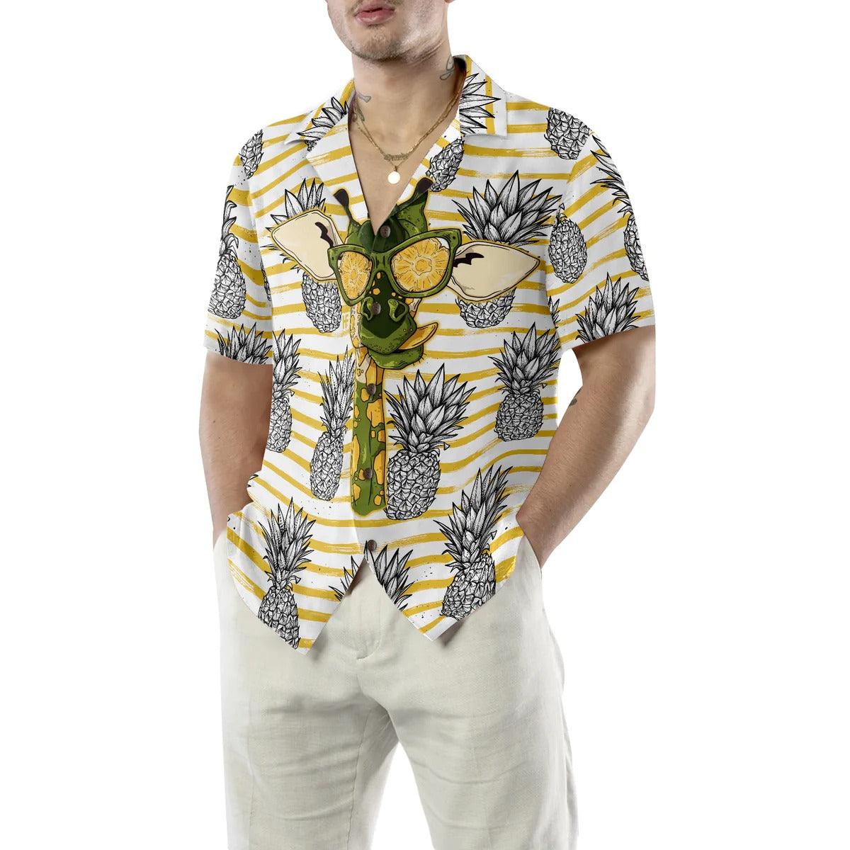 Pineapple And Giraffe Hawaiian Shirt, Giraffe Hawaiian Shirt, Tropical Pineapple Aloha Shirt, - Perfect Gift For Men, Women, Friend, Family - Image 5