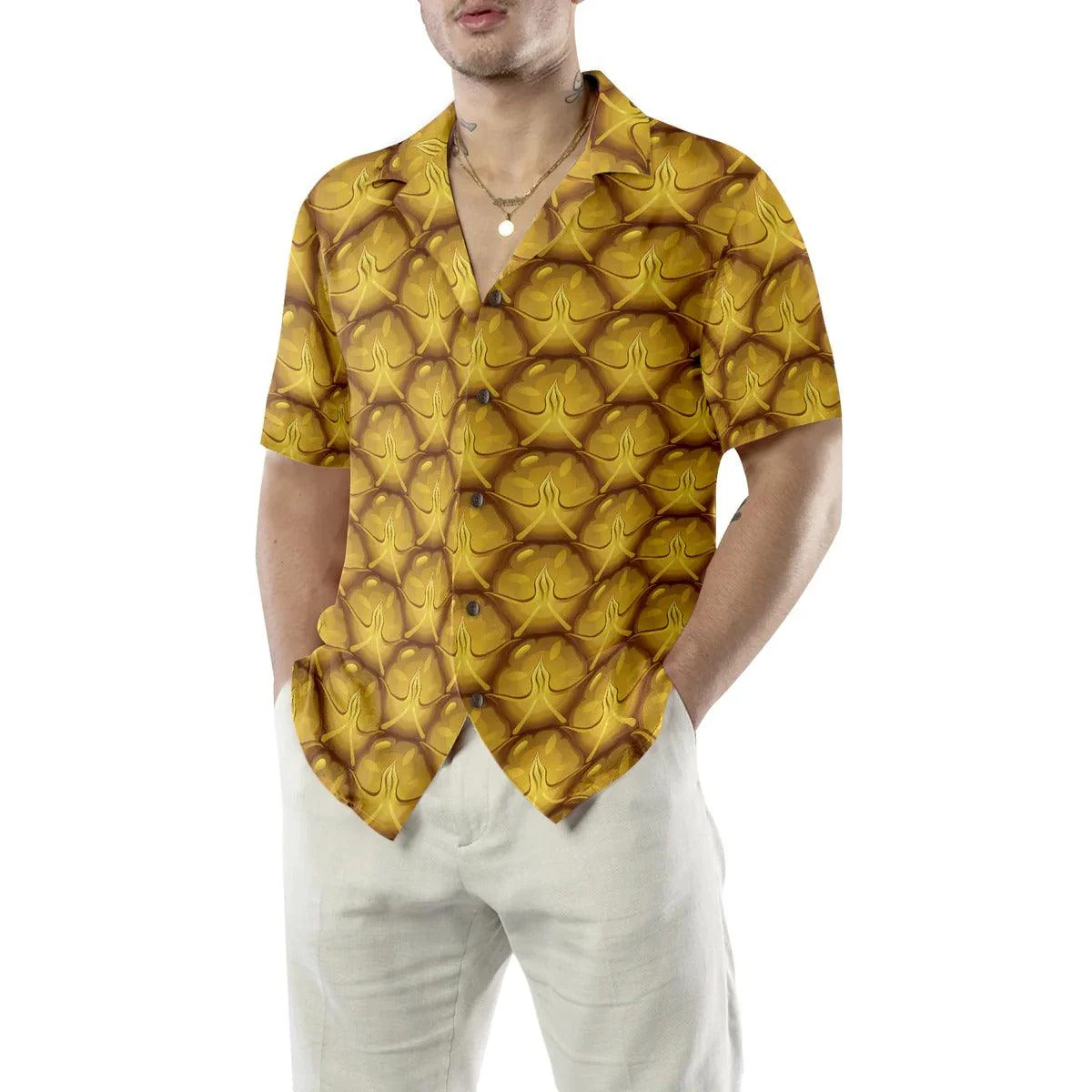 Pineapple Pattern Hawaiian Shirt, Pineapple Hawaiian Shirt, Tropical Pineapple Aloha Shirt- Perfect Gift For Men, Women, Husband, Wife, Friend, Family - Image 5