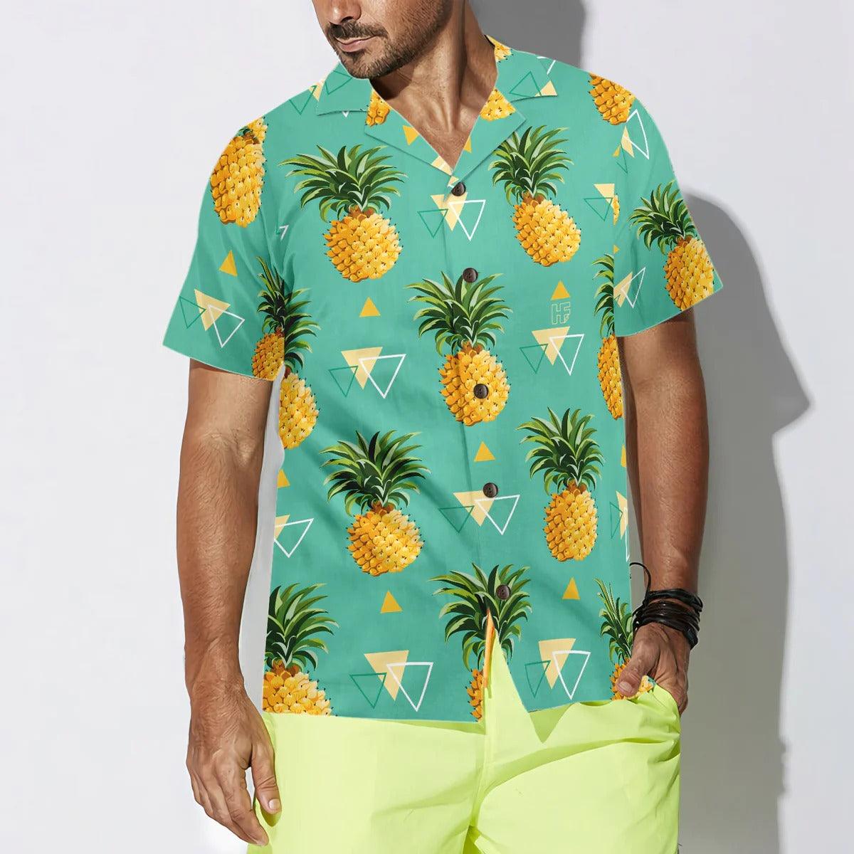 Pineapple Pattern Hawaiian Shirt, Pineapple Hawaiian Shirt, Tropical Pineapple Aloha Shirt - Perfect Gift For Men, Women, Husband, Wife Friend, Family - Image 4