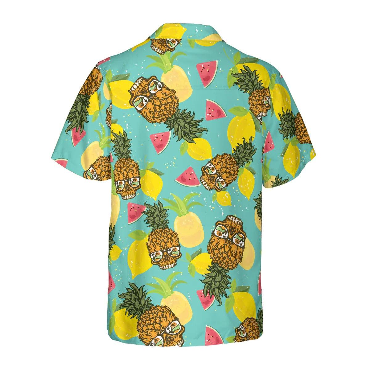 Pineapple Skull With Sunglasses Hawaiian Shirt, Pineapple Hawaiian Shirt, Skull Sunglasses Aloha Shirt - Perfect Gift For Men, Women, Friend, Family - Image 3
