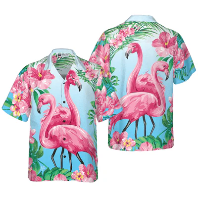 Pink Flamingo Hawaiian Shirt, Tropical Floral Aloha Shirt For Men And Women - Perfect Gift For Husband, Boyfriend, Friend, Family