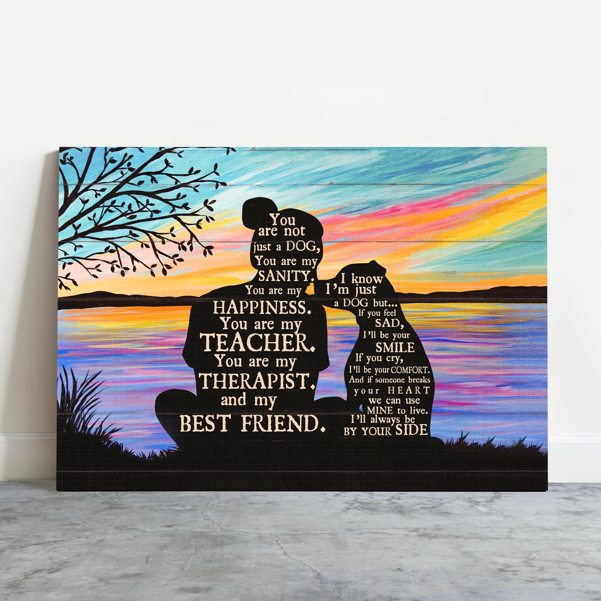 Pit Bull Premium Wrapped Landscape Canvas - Pit Bull, By The Riverside, Shadow, You Are Not Just A Dog, You're My Happiness - Gift For Pit Bull Lovers - Image 2