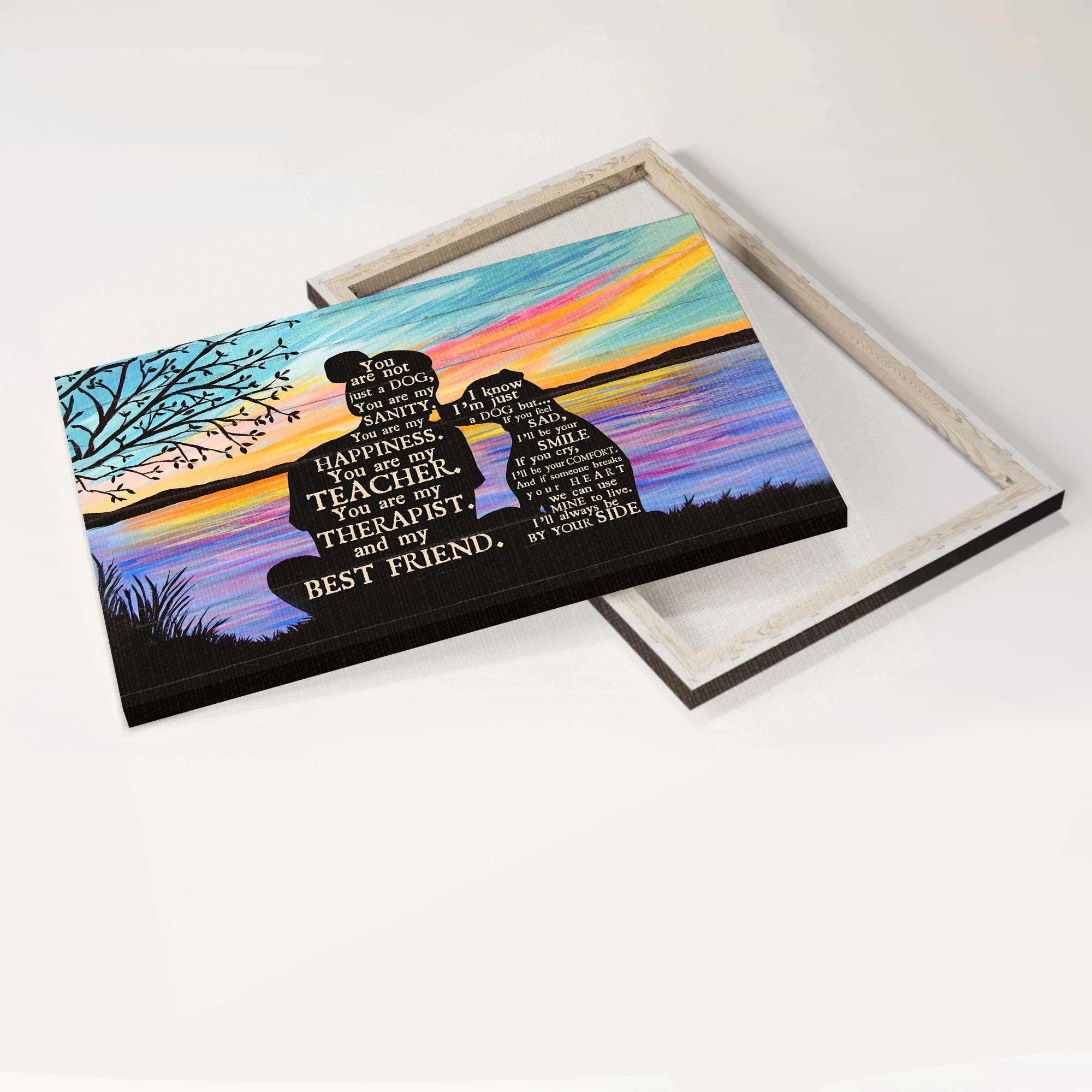 Pit Bull Premium Wrapped Landscape Canvas - Pit Bull, By The Riverside, Shadow, You Are Not Just A Dog, You're My Happiness - Gift For Pit Bull Lovers - Image 3