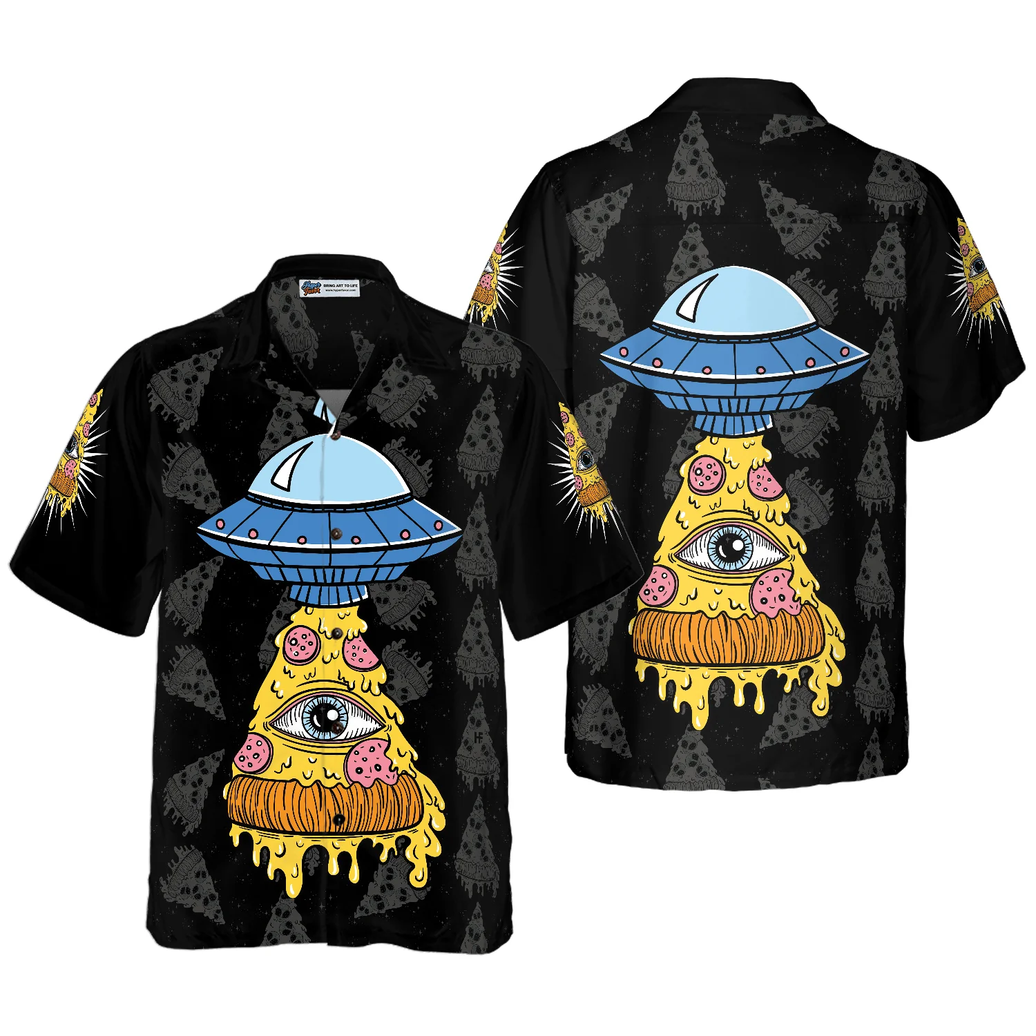 Pizza Alien Hawaiian Shirt, Colorful Summer Aloha Shirt For Men Women, Perfect Gift For Friend, Team, Pizza Lovers