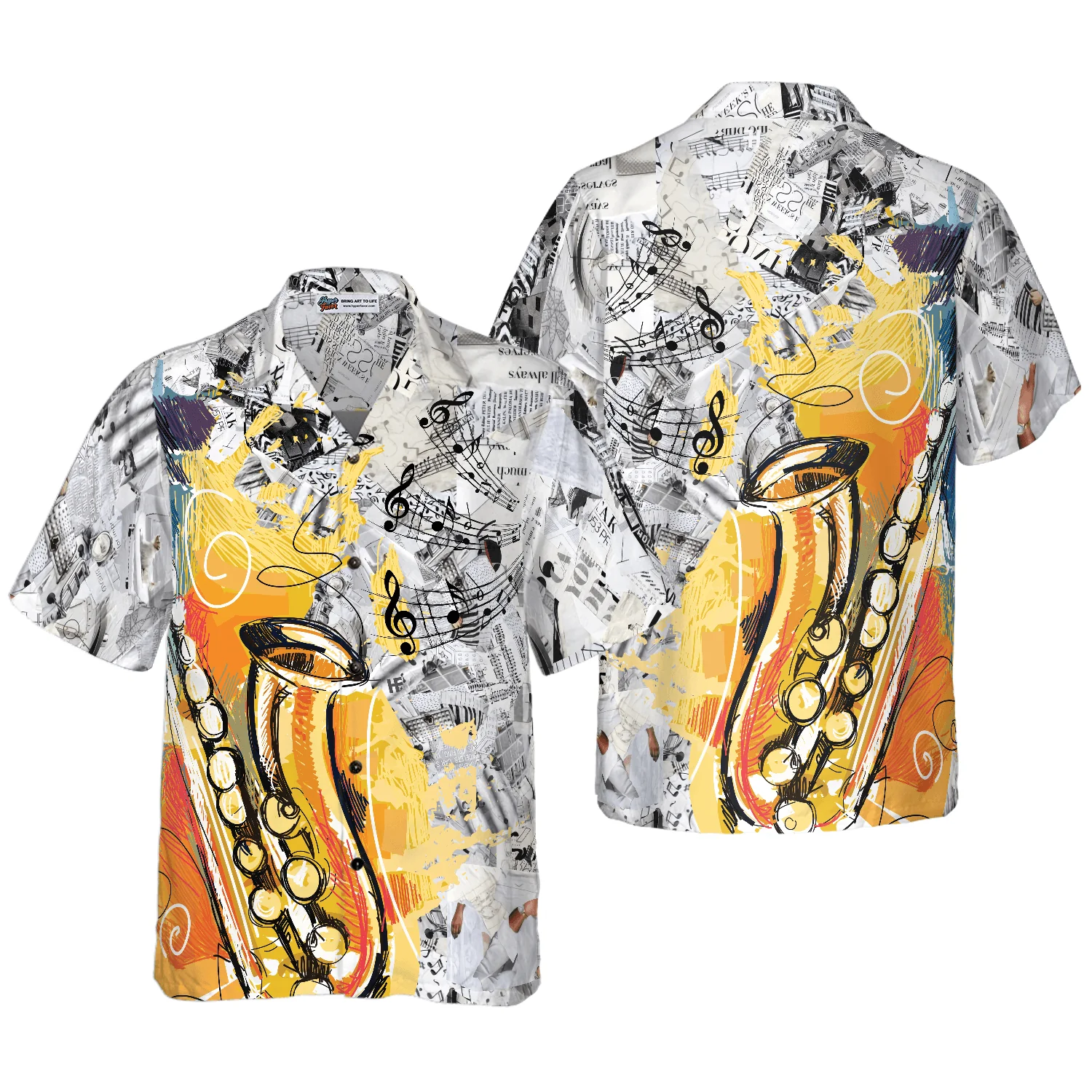 Play With Music Saxophone Aloha Hawaiian Shirt For Summer, Colorful Shirt For Men Women, Perfect Gift For Friend, Team, Family, Music Saxophone Lovers