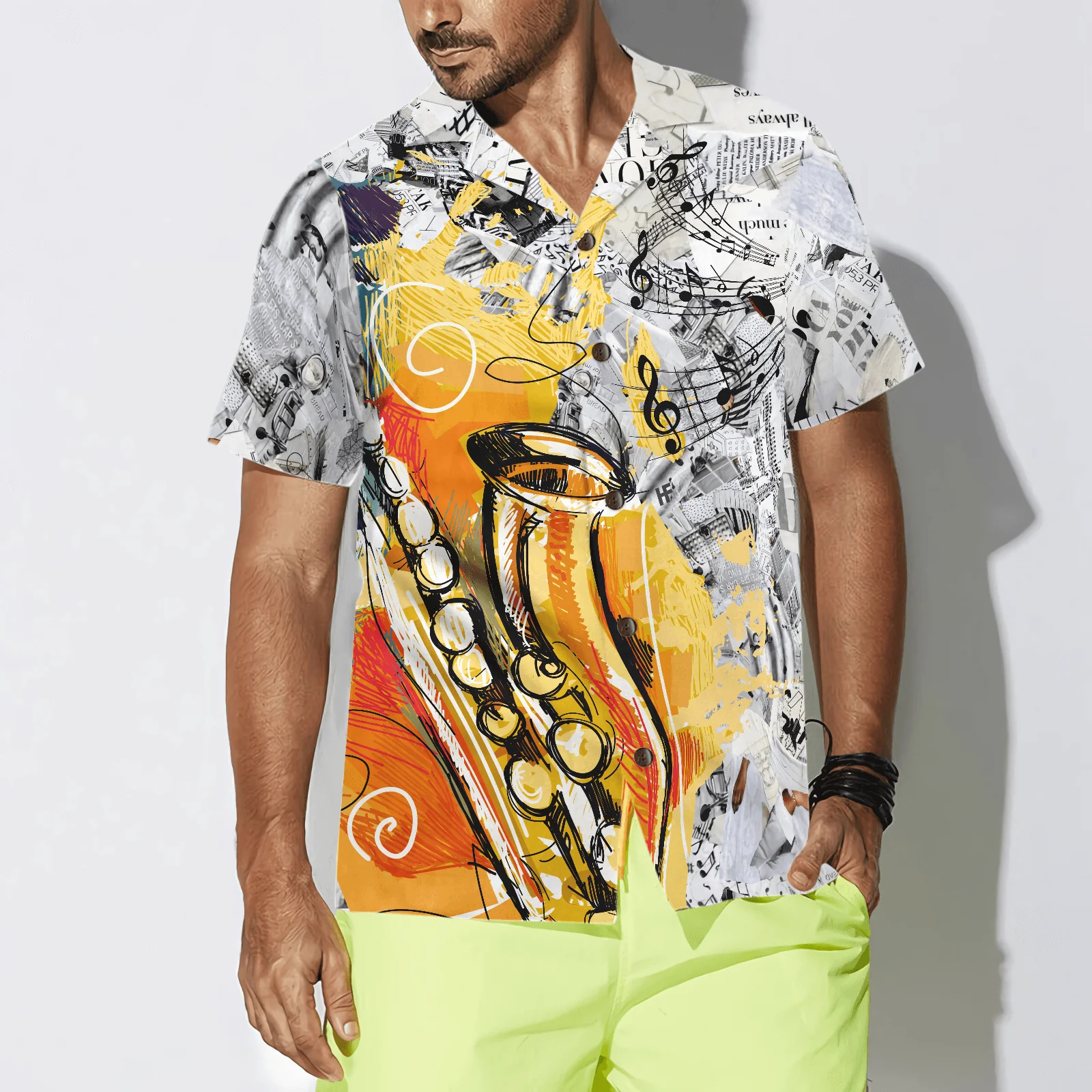 Play With Music Saxophone Aloha Hawaiian Shirt For Summer, Colorful Shirt For Men Women, Perfect Gift For Friend, Team, Family, Music Saxophone Lovers - Image 4