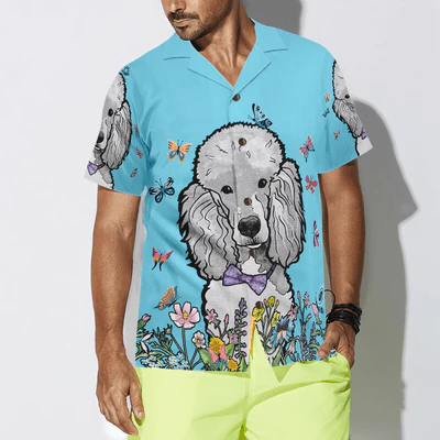 Poodle Hawaiian Shirt, Lady Poodle, Colorful Butterflies Aloha Shirt For Men - Perfect Gift For Poodle Lovers, Husband, Boyfriend, Friend, Family - Image 4