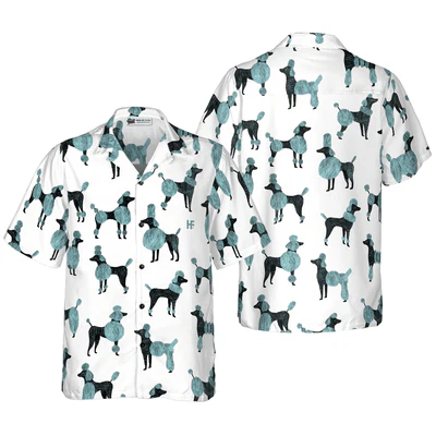 Poodle Hawaiian Shirt, Poodle On White Background Aloha Shirt For Men - Perfect Gift For Poodle Lovers, Husband, Boyfriend, Friend, Family