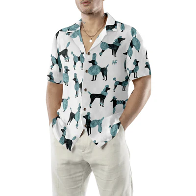 Poodle Hawaiian Shirt, Poodle On White Background Aloha Shirt For Men - Perfect Gift For Poodle Lovers, Husband, Boyfriend, Friend, Family - Image 4