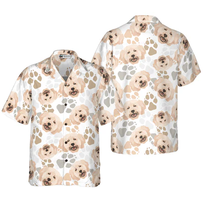 Poodle Hawaiian Shirt, The Paws Poodle Aloha Shirt For Men - Perfect Gift For Poodle Lovers, Husband, Boyfriend, Friend, Family