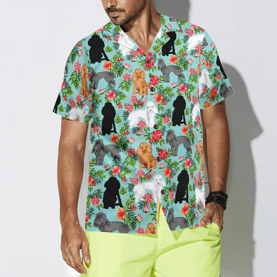 Poodle Hawaiian Shirt, Tropical Flowers Aloha Shirt For Men - Perfect Gift For Poodle Lovers, Husband, Boyfriend, Friend, Family - Image 5