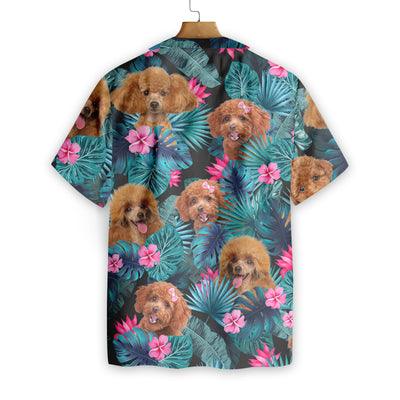 Poodle Hawaiian Shirt, Tropical Flowers Poodle Aloha Shirt For Men - Perfect Gift For Poodle Lovers, Husband, Boyfriend, Friend, Family - Image 3