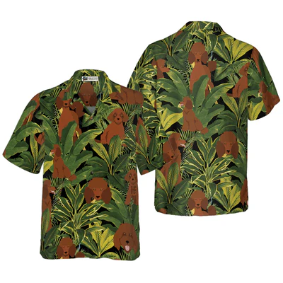 Poodle Hawaiian Shirt, Tropical Summer Poodle Aloha Shirt For Men - Perfect Gift For Poodle Lovers, Husband, Boyfriend, Friend, Family