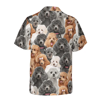Poodles Hawaiian Shirt, Poodles In Different Colors Aloha Shirt For Men - Perfect Gift For Poodle Lovers, Husband, Boyfriend, Friend, Family - Image 3