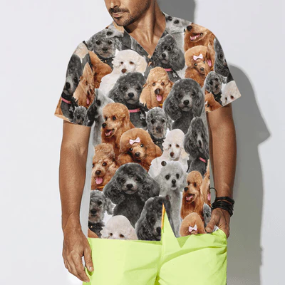 Poodles Hawaiian Shirt, Poodles In Different Colors Aloha Shirt For Men - Perfect Gift For Poodle Lovers, Husband, Boyfriend, Friend, Family - Image 5