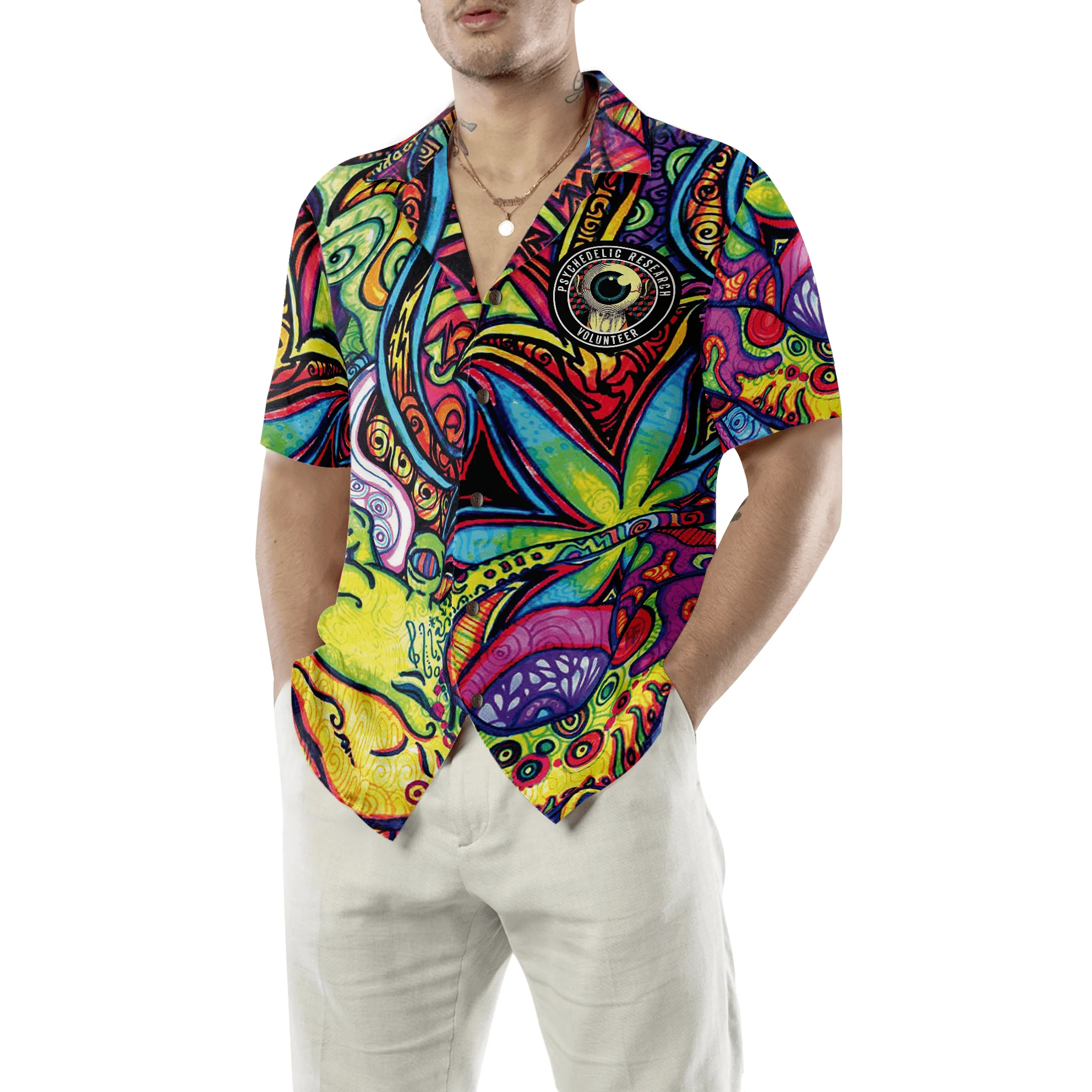 Psychedelic Research Volunteer Hawaiian Shirt, Colorful Summer Aloha Shirt For Men Women, Perfect Gift For Friend - Image 3