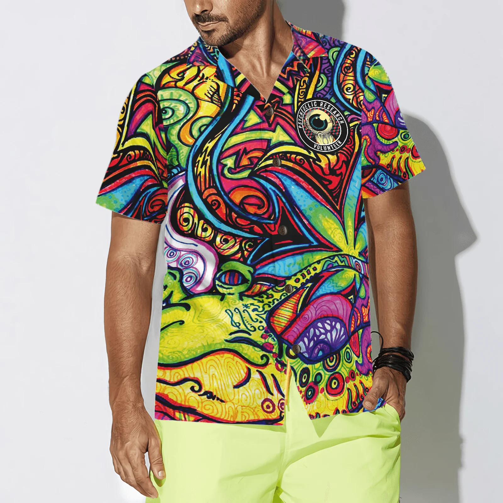 Psychedelic Research Volunteer Hawaiian Shirt, Colorful Summer Aloha Shirt For Men Women, Perfect Gift For Friend - Image 4