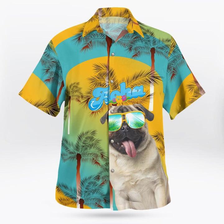 Pug Aloha Hawaiian Shirt - Dog Summer Beach Tropical Leaves Hawaiian Shirt For Summer - Perfect Gift For Dog Lovers Friend, Family