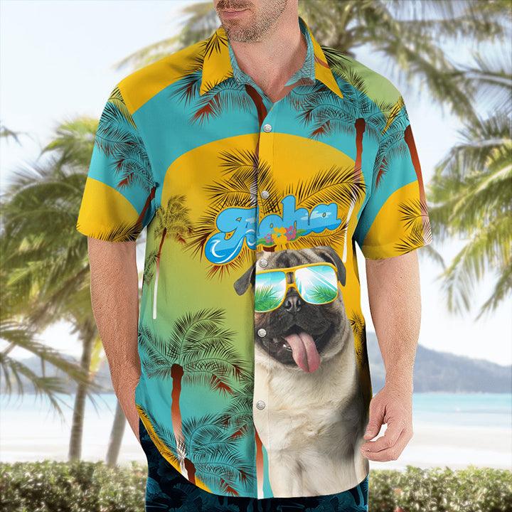 Pug Aloha Hawaiian Shirt - Dog Summer Beach Tropical Leaves Hawaiian Shirt For Summer - Perfect Gift For Dog Lovers Friend, Family - Image 2