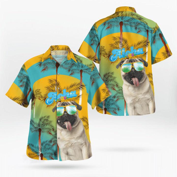 Pug Aloha Hawaiian Shirt - Dog Summer Beach Tropical Leaves Hawaiian Shirt For Summer - Perfect Gift For Dog Lovers Friend, Family - Image 4