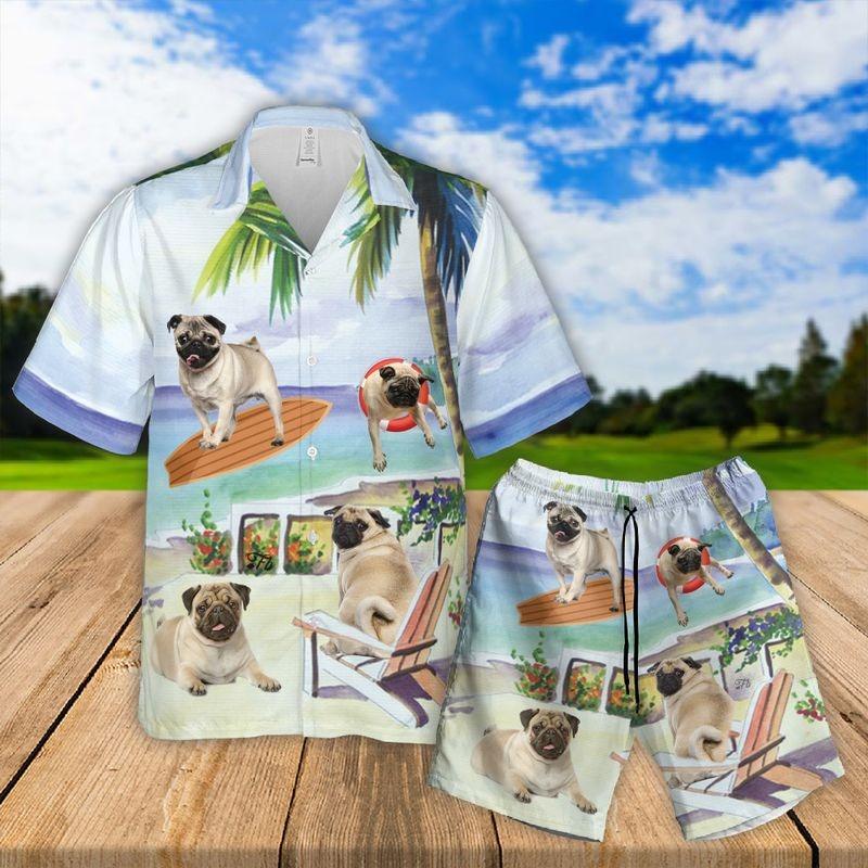 Pug Aloha Hawaiian Shirt - Pug Summer Beach Hawaiian Shirt, Pug Summer Vacation Hawaiian Shirt For Men & Women, Pug Lover - Image 3