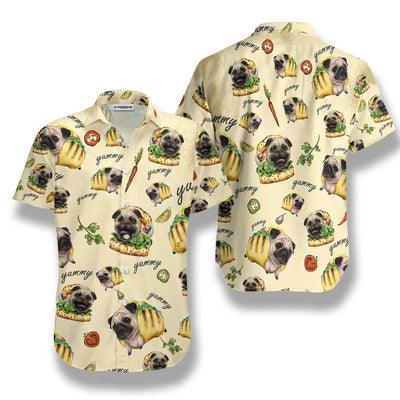 Pug Hawaiian Shirt, Adorable Taco Pugs Aloha Shirt For Men - Perfect Gift For Pug Lovers, Husband, Boyfriend, Friend, Family