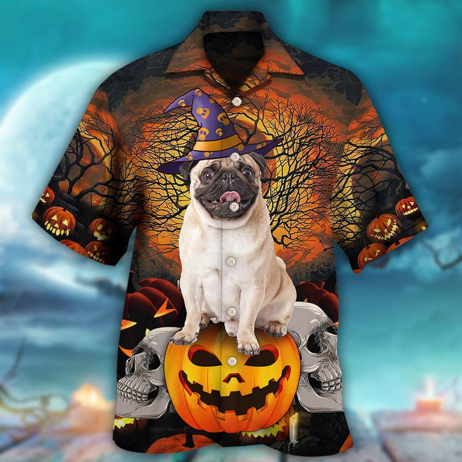 Pug Hawaiian Shirt, Halloween Pug My Lovely Dog Aloha Hawaiian Shirt For Summer, Dog Hawaiian Shirts For Men Women, Dog Lovers, Family