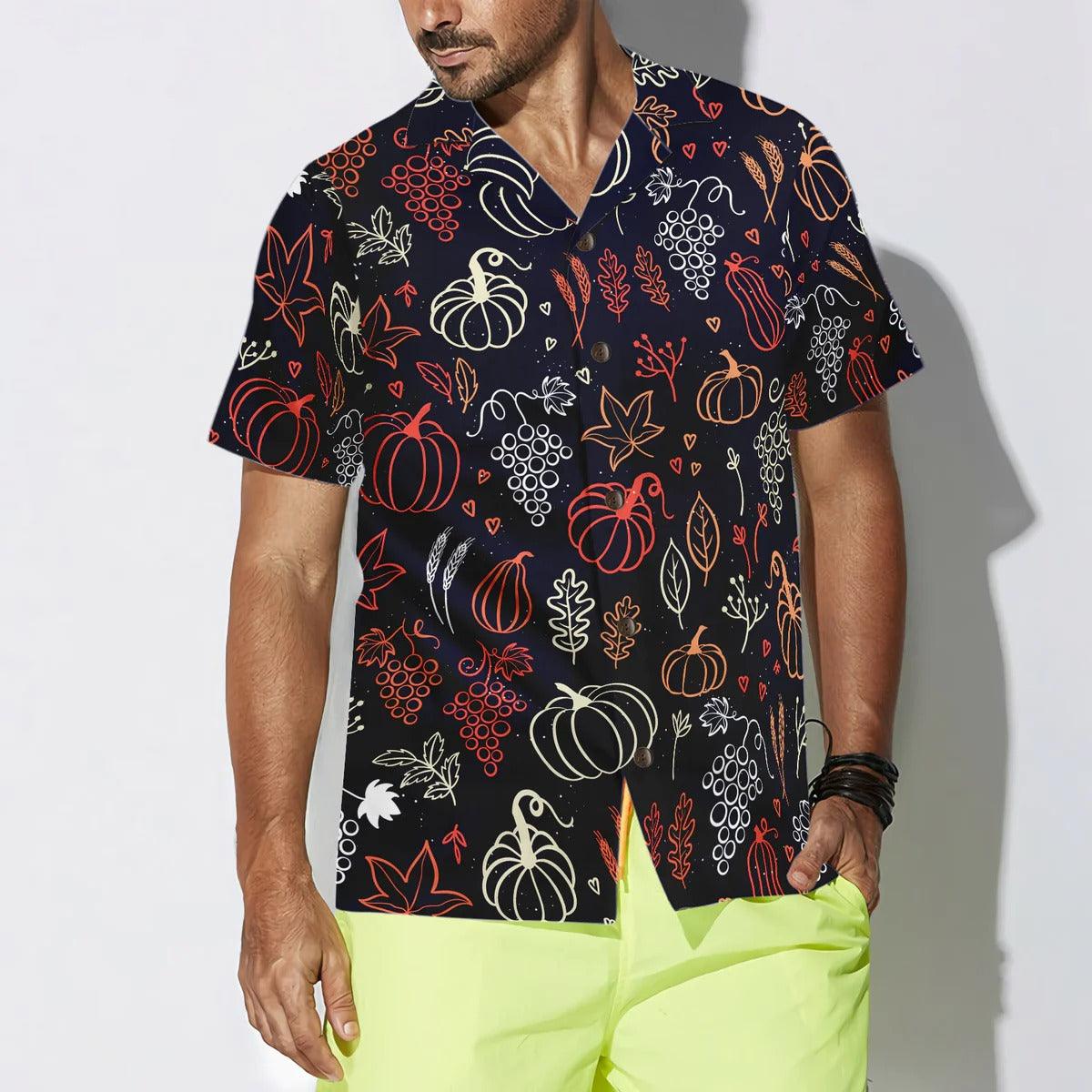 Pumpkin Hawaiian Shirt, Elegant Thanksgiving Hawaiian Shirt - Perfect Gift For Lover, Friend, Family