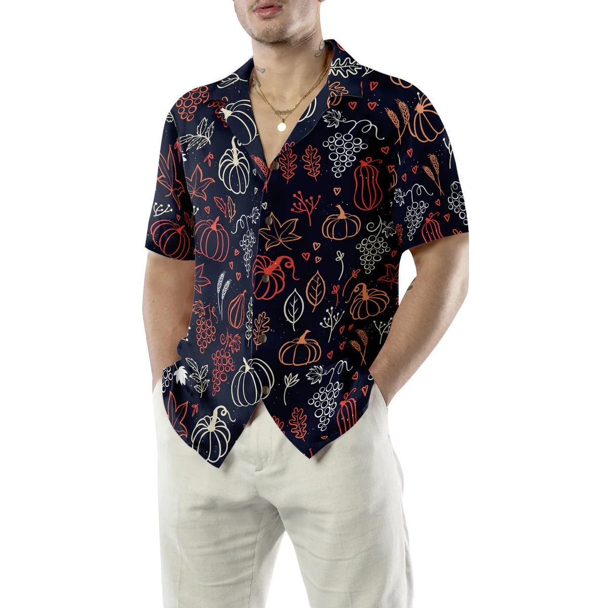 Pumpkin Hawaiian Shirt, Elegant Thanksgiving Hawaiian Shirt - Perfect Gift For Lover, Friend, Family - Image 2