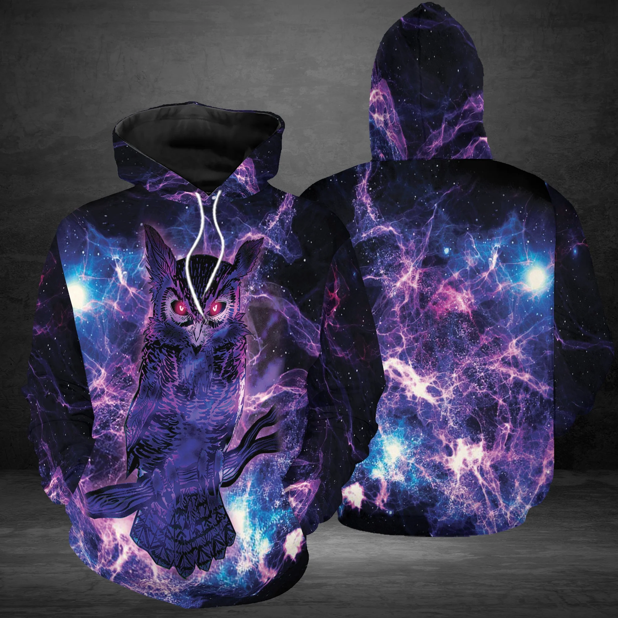 Purple Night Owl Pullover Premium Hoodie, Perfect Outfit For Men And Women On Christmas New Year Autumn Winter - Image 2
