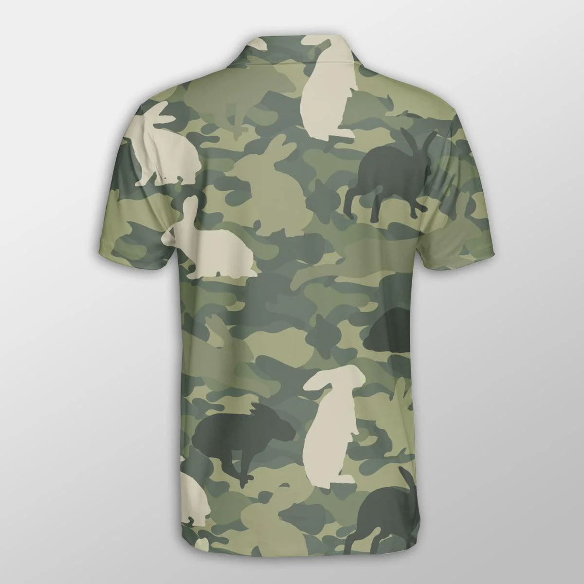 Rabbit Men Polo Shirts For Summer - Rabbit Camo Pattern Button Shirts For Men - Perfect Gift For Rabbit Lovers, Cattle Lovers - Image 2