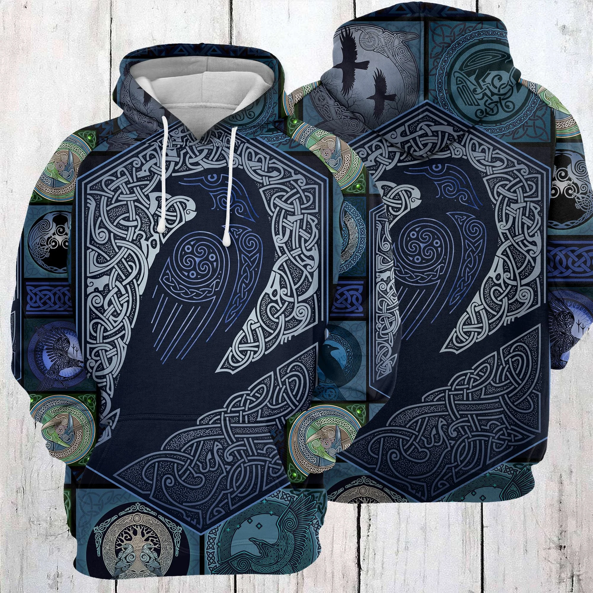 Raven Viking Pullover Premium Hoodie, Perfect Outfit For Men And Women On Christmas New Year Autumn Winter - Image 2