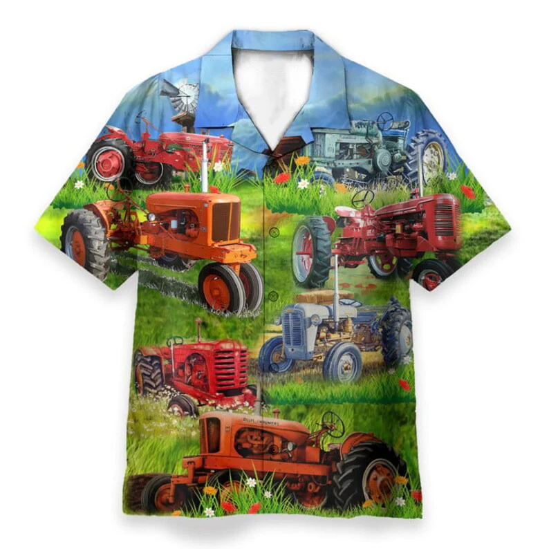 Real Men Drive Tractors Hawaiian Shirt - Perfect Gift For Friends, Family - Image 2