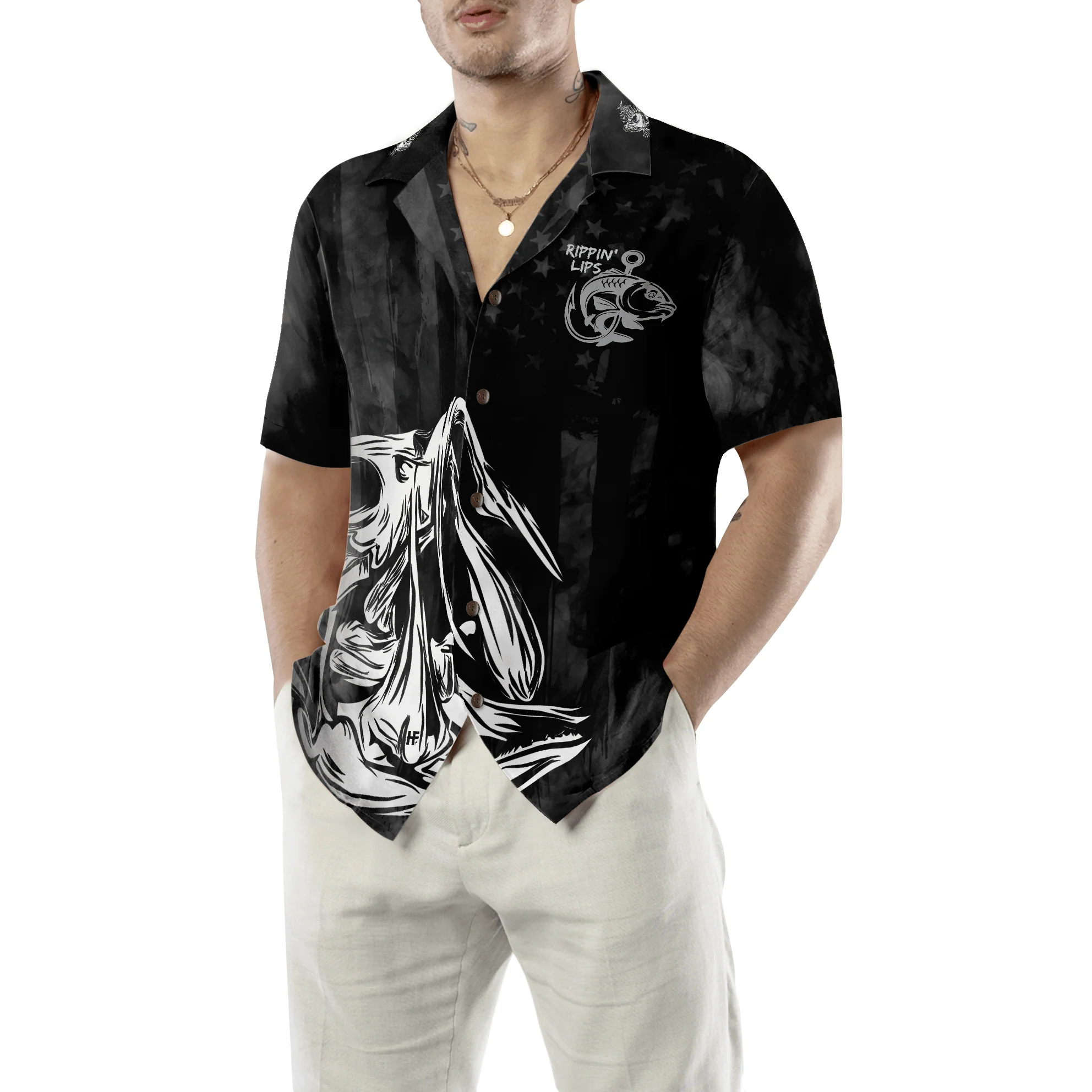 Rippin' Lips Skull Fish Skeleton Fishing Aloha Hawaiian Shirt For Summer, Colorful Shirt For Men Women, Perfect Gift For Friend, Team, Fishing Lovers - Image 3