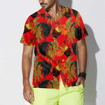 Rooster Hawaiian Shirt, Fiery Red Rooster Aloha Shirt For Men - Perfect Gift For Men, Husband, Boyfriend, Friend, Family - Image 5
