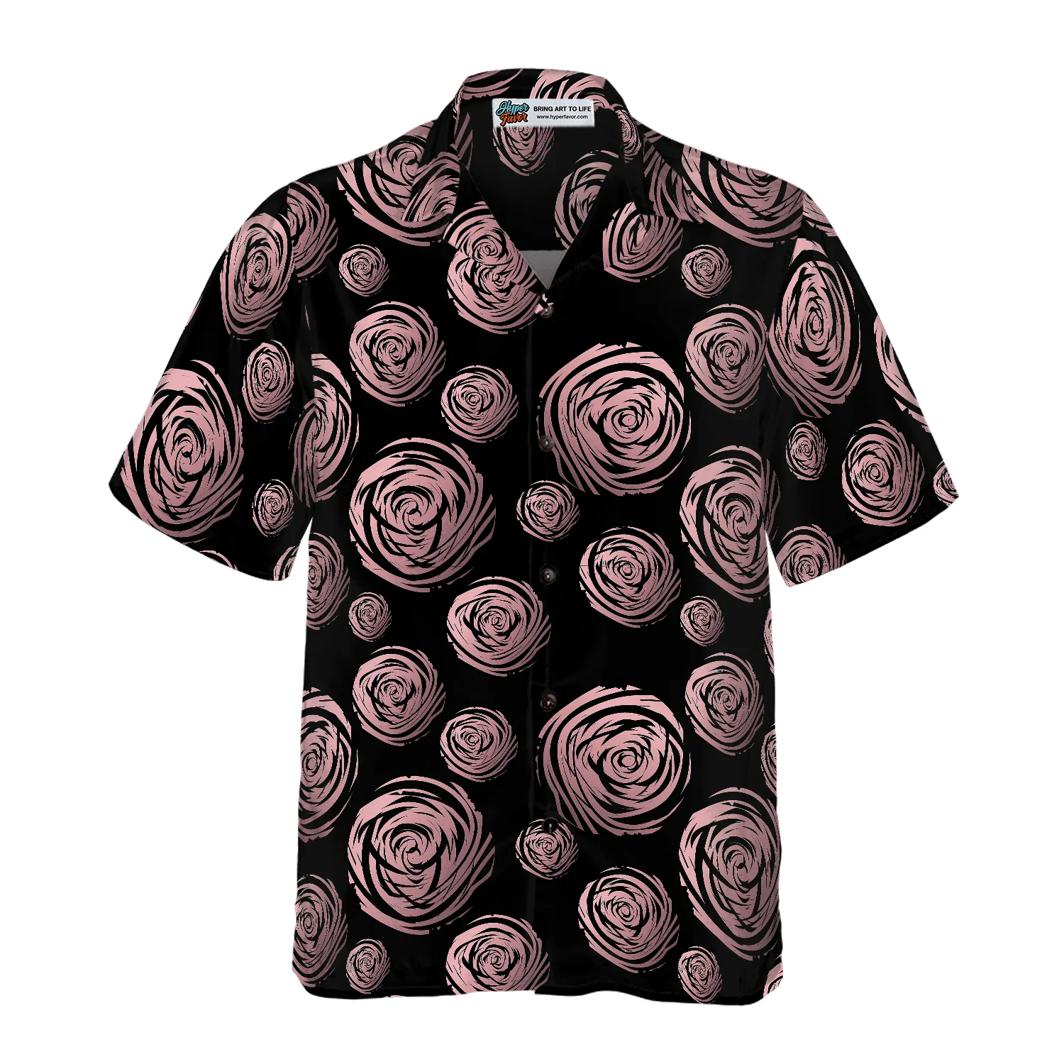Rose Gold In Black Aloha Hawaiian Shirt For Summer, Colorful Shirt For Men Women, Perfect Gift For Friend, Team, Family - Image 4