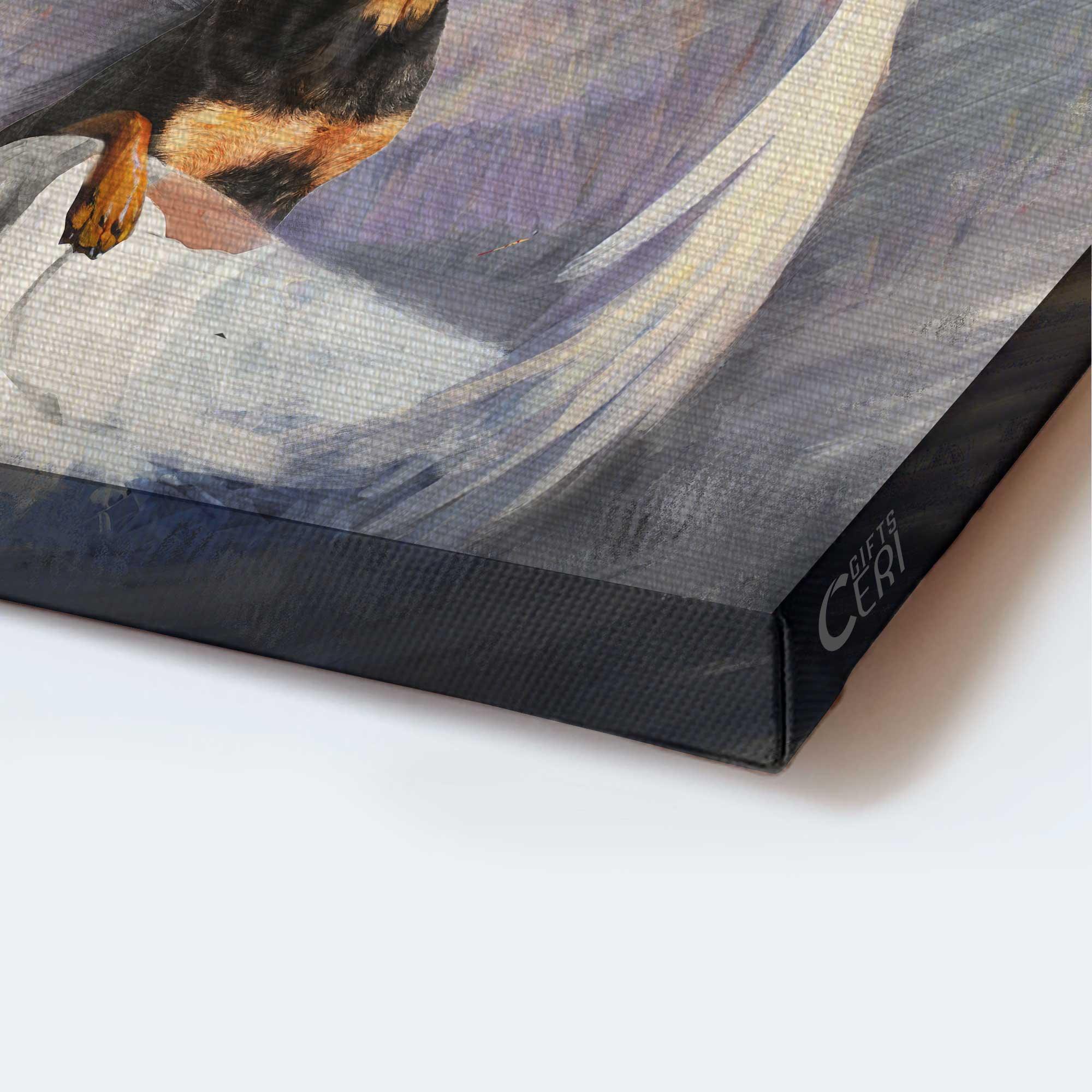 Rottweiler Landscape Canvas- Sleeping man, Rottweiler, Beautiful Wings, I'll protect you - Gift for dog lover- Dog Landscape Canvas Prints, Wall Art - Image 4