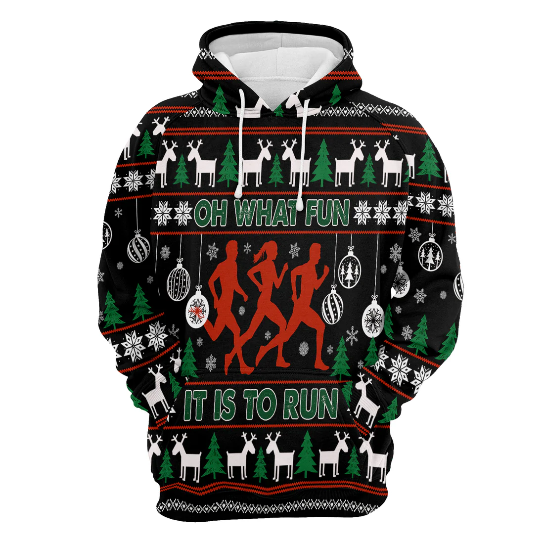 Running Premium Christmas Hoodie, Running Oh What Fun It Is Run Christmas Unisex Hoodie For Men & Women - Perfect Gift For Christmas, Friends, Family - Image 4