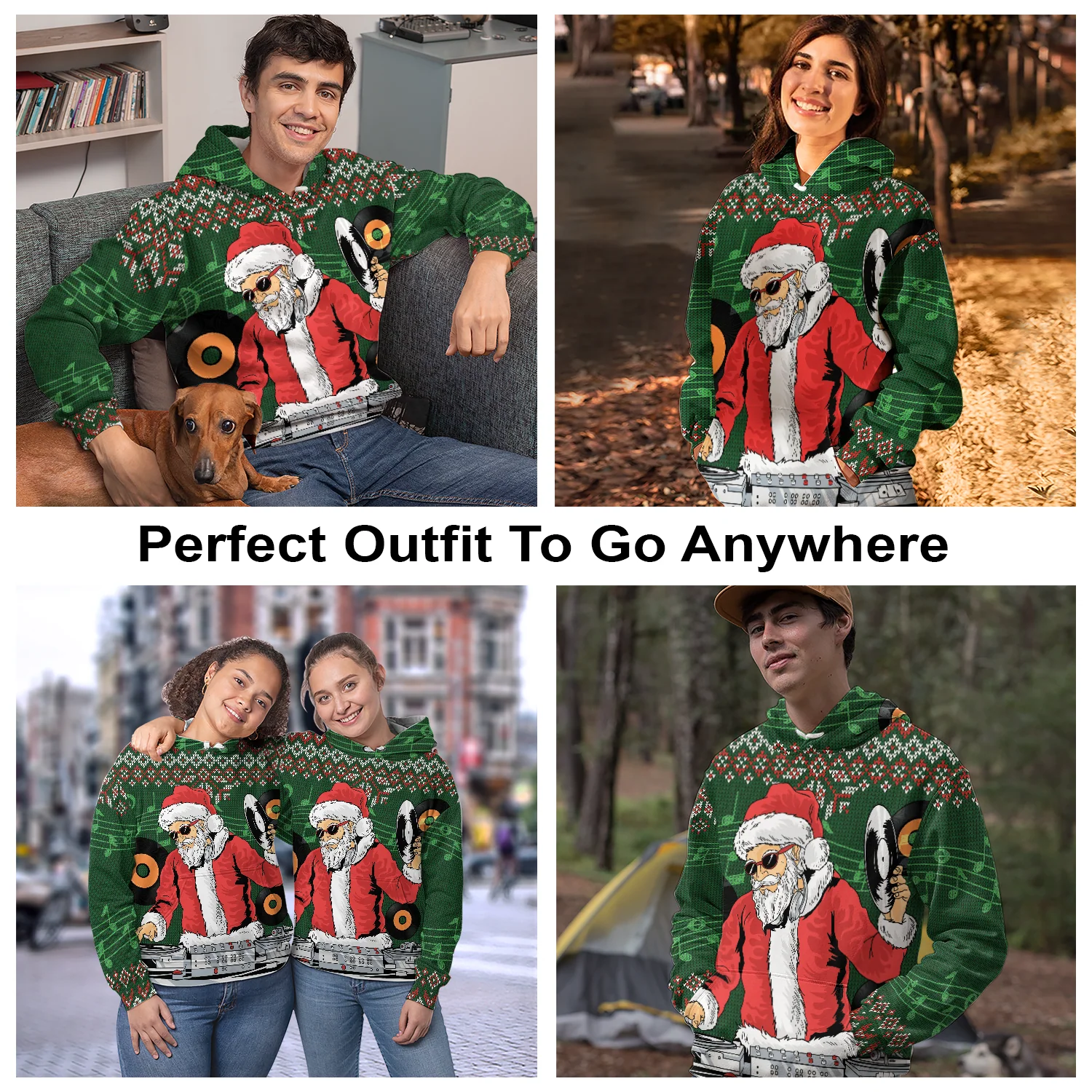 Santa Claus DJ Pullover Premium Hoodie, Perfect Outfit For Men And Women On Christmas New Year Autumn Winter - Image 3