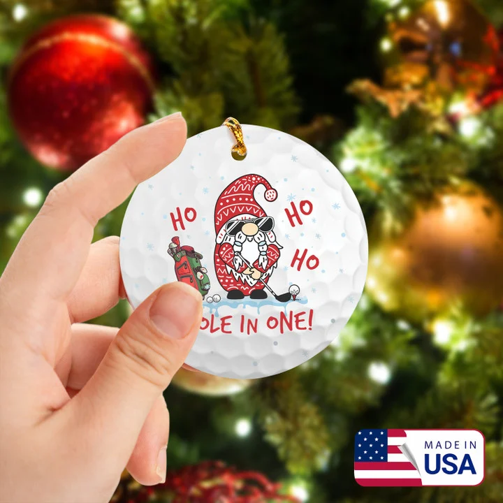 Santa Ho Ho Ho Hole In One Golf Ceramic Ornament - Best Gift For Golf Lovers, New Year, Christmas - Image 2