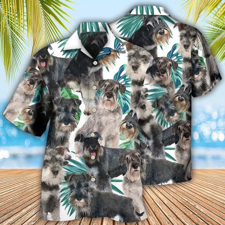 Schnauzer Aloha Hawaii Shirt - Dog Tropical Leaf Cool Hawaiian Shirt For Summer - Perfect Gift For Dog Lovers, Friend, Family
