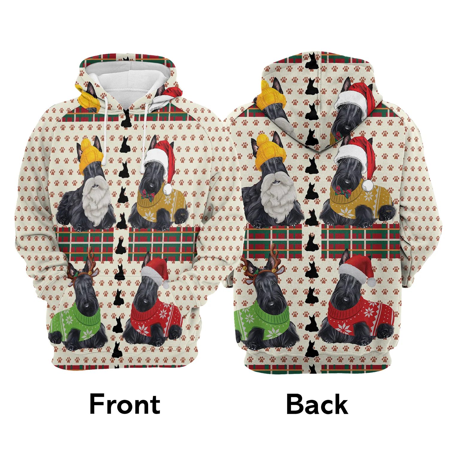Scottish Terrier Christmas Pullover Premium Hoodie , Perfect Outfit For Men And Women On Christmas New Year Autumn Winter
