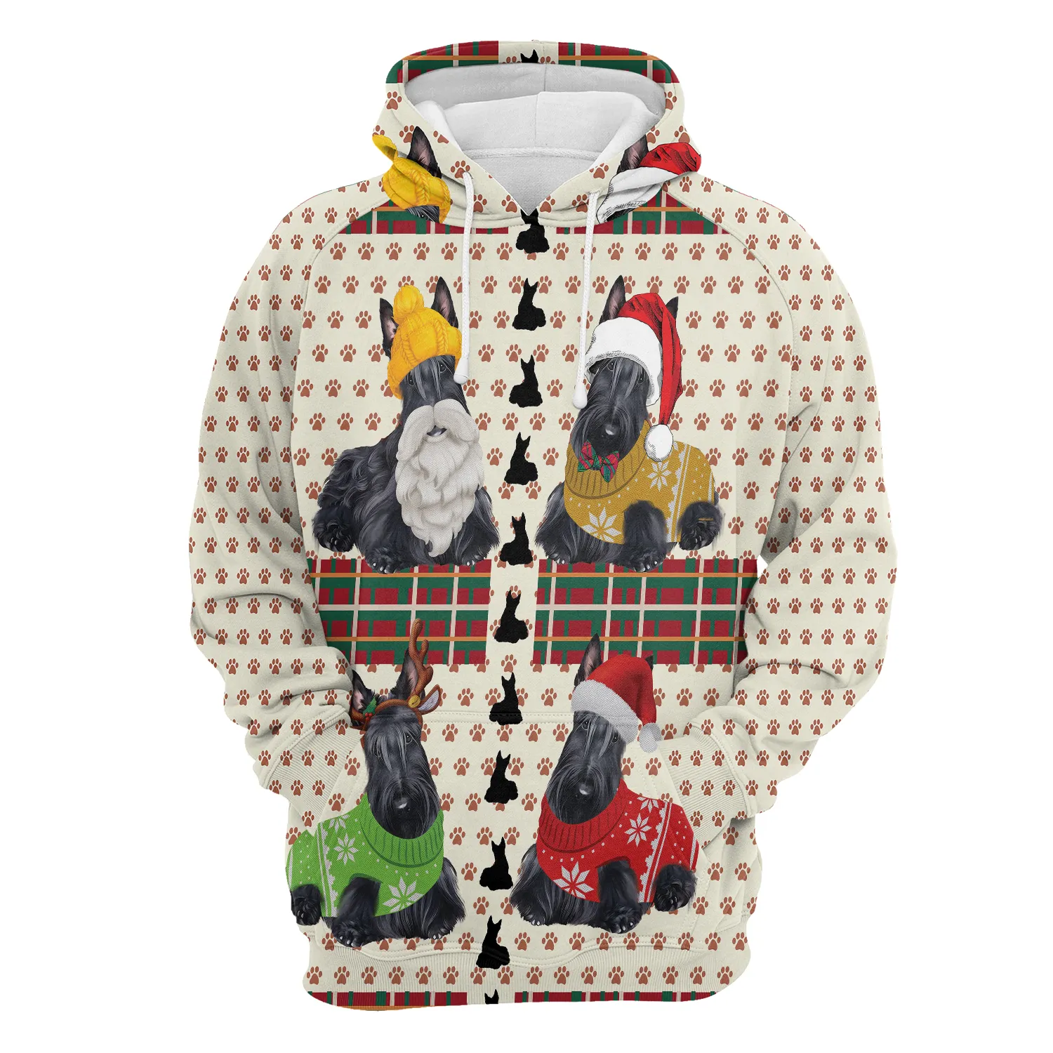 Scottish Terrier Christmas Pullover Premium Hoodie , Perfect Outfit For Men And Women On Christmas New Year Autumn Winter - Image 2