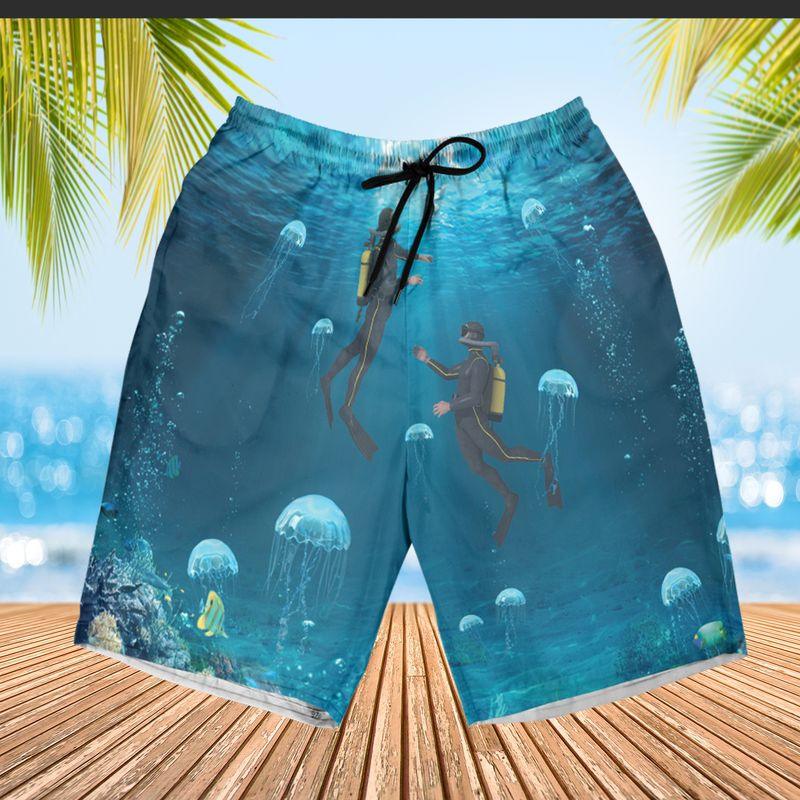 Scuba Diving Aloha Hawaiian Shirts For Summer - Diving Ocean Life Hawaiian Set Outfits For Men Women - Gift For Scuba Diving Lovers, Friend, Family - Image 3